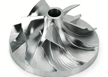 Projet de turbine en aluminium de haute pr&eacute;cision d'usinage CNC &agrave; 5 axes